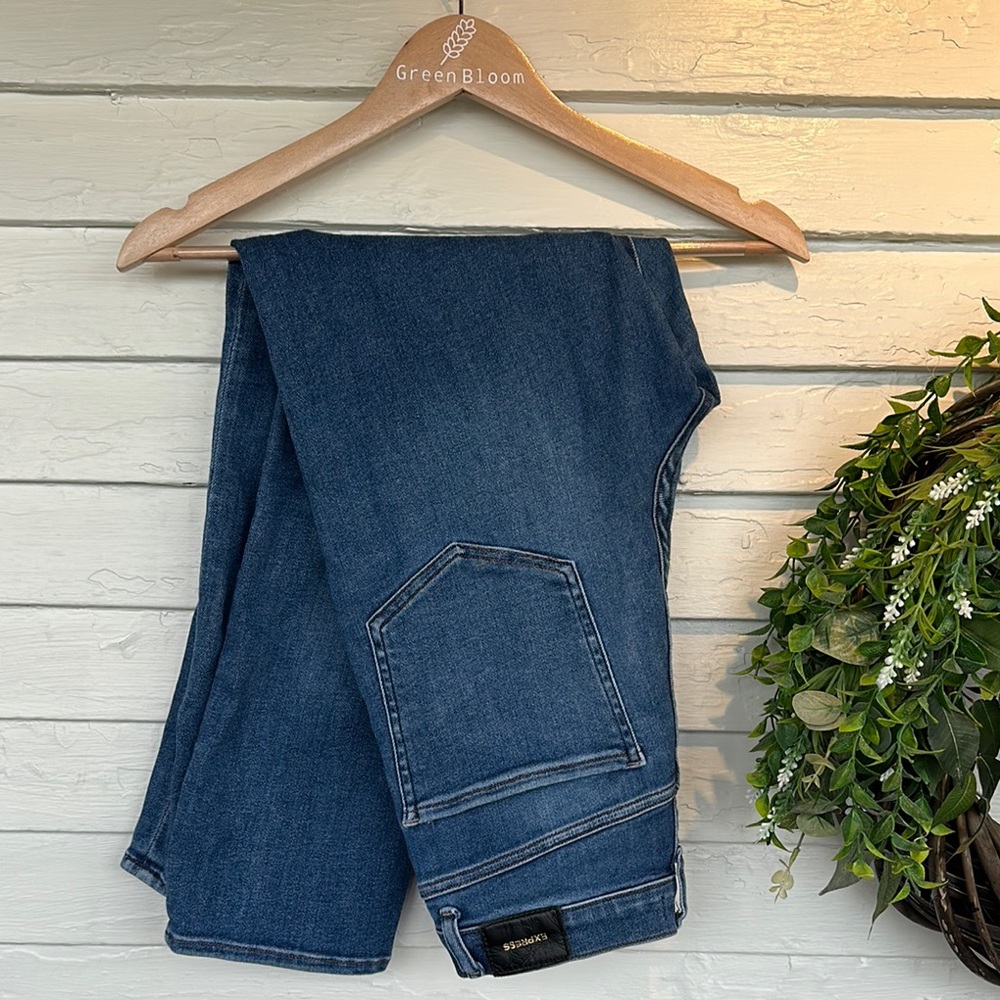Express Classic Blue Slim Ankle Ultra High Rise Jeans